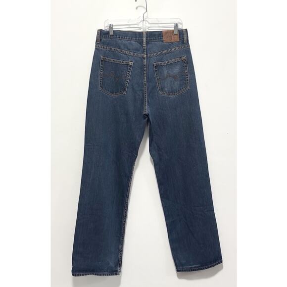 Lngeans - Men's Straight Leg Denim Jeans - Medium/Dark Wash (36" waist) - Picture 2 of 8